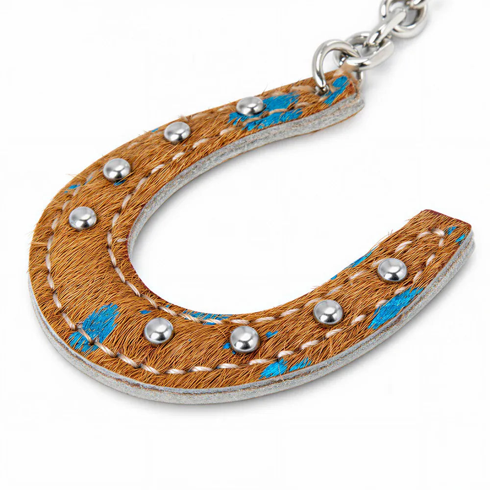 hope + joy collective Wrangler Western Cowhide Horseshoe Bag Charm - Horse Shoe Wrangler Western Cowhide Horseshoe Bag Charm - Horse Shoe