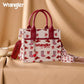 hope + joy collective Wrangler Western Print Cowgirl Tote Bag/Crossbody - Pink Wrangler Western Print Cowgirl Tote Bag/Crossbody - Pink