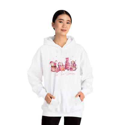 Printify Hoodie Pinkmas Coffee Lover Hoodie, Holiday Season Sweatshirt, Great Gift for Him or Her, Unisex Pullover, Comfy Jumper Pinkmas Coffee Lover Hoodie, Holiday Season Sweatshirt, Great Gift for Him or Her, Unisex Pullover, Comfy Jumper