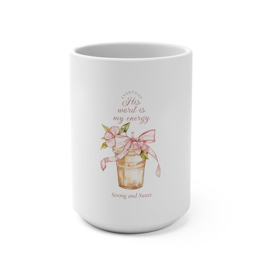 Printify Mug 15oz Christian Pink Coquette 15oz Coffee Mug, Religious Gift, Tea Cup, Kitchen Decor, Birthday Present, Ceramic Drinkware Christian Pink Coquette 15oz Coffee Mug, Religious Gift, Tea Cup, Kitchen Decor, Birthday Present, Ceramic Drinkware