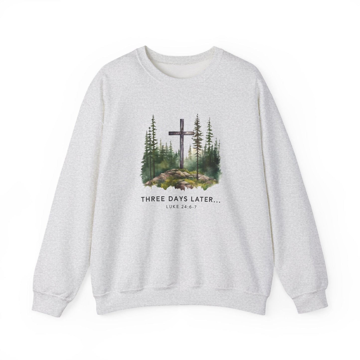 Printify Sweatshirt Ash / S Three Days Later Resurrection Day Crewneck Three Days Later Resurrection Day Crewneck