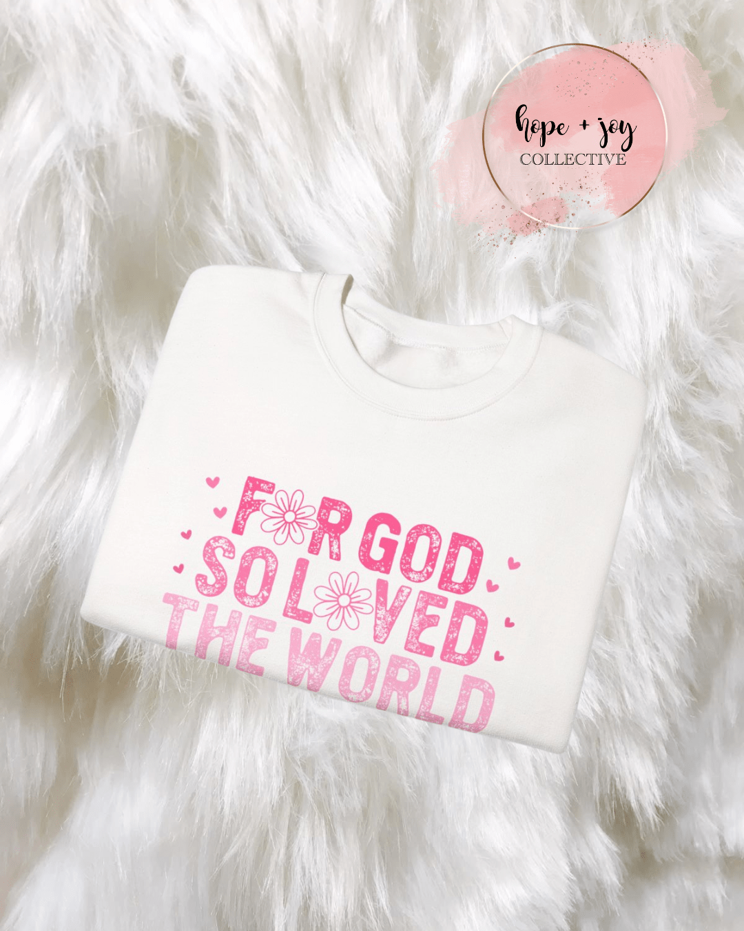 Printify Sweatshirt John 3:16 Sweatshirt | Everlasting Bloom Crewneck John 3:16 Sweatshirt | Everlasting Bloom Crewneck