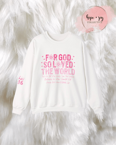 Printify Sweatshirt John 3:16 Sweatshirt | Everlasting Bloom Crewneck John 3:16 Sweatshirt | Everlasting Bloom Crewneck