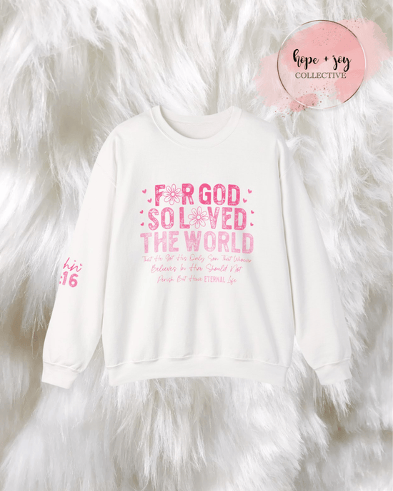 Printify Sweatshirt John 3:16 Sweatshirt | Everlasting Bloom Crewneck John 3:16 Sweatshirt | Everlasting Bloom Crewneck