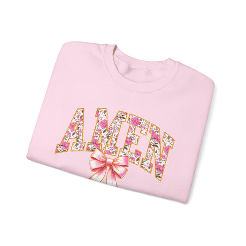 Printify Sweatshirt Light Pink / S Amen Floral Crewneck Amen Floral Crewneck