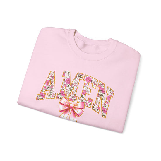 Printify Sweatshirt Light Pink / S Amen Floral Crewneck Amen Floral Crewneck