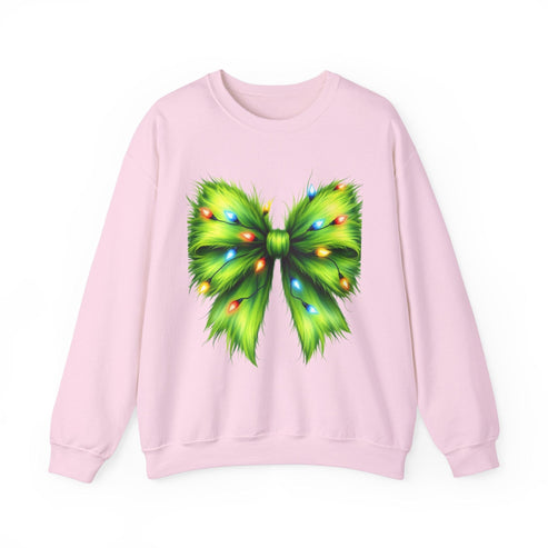 Printify Sweatshirt Light Pink / S Grinch Coquette Crewneck Sweatshirt Grinch Coquette Crewneck Sweatshirt