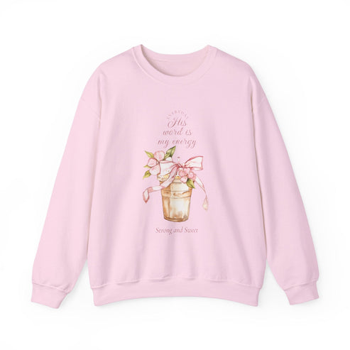 Printify Sweatshirt Light Pink / S His Word is my Energy Crewneck Sweatshirt His Word is my Energy Crewneck Sweatshirt