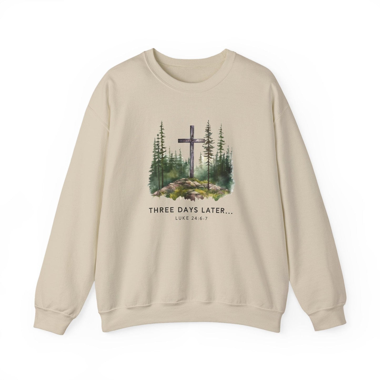 Printify Sweatshirt Three Days Later Resurrection Day Crewneck Three Days Later Resurrection Day Crewneck