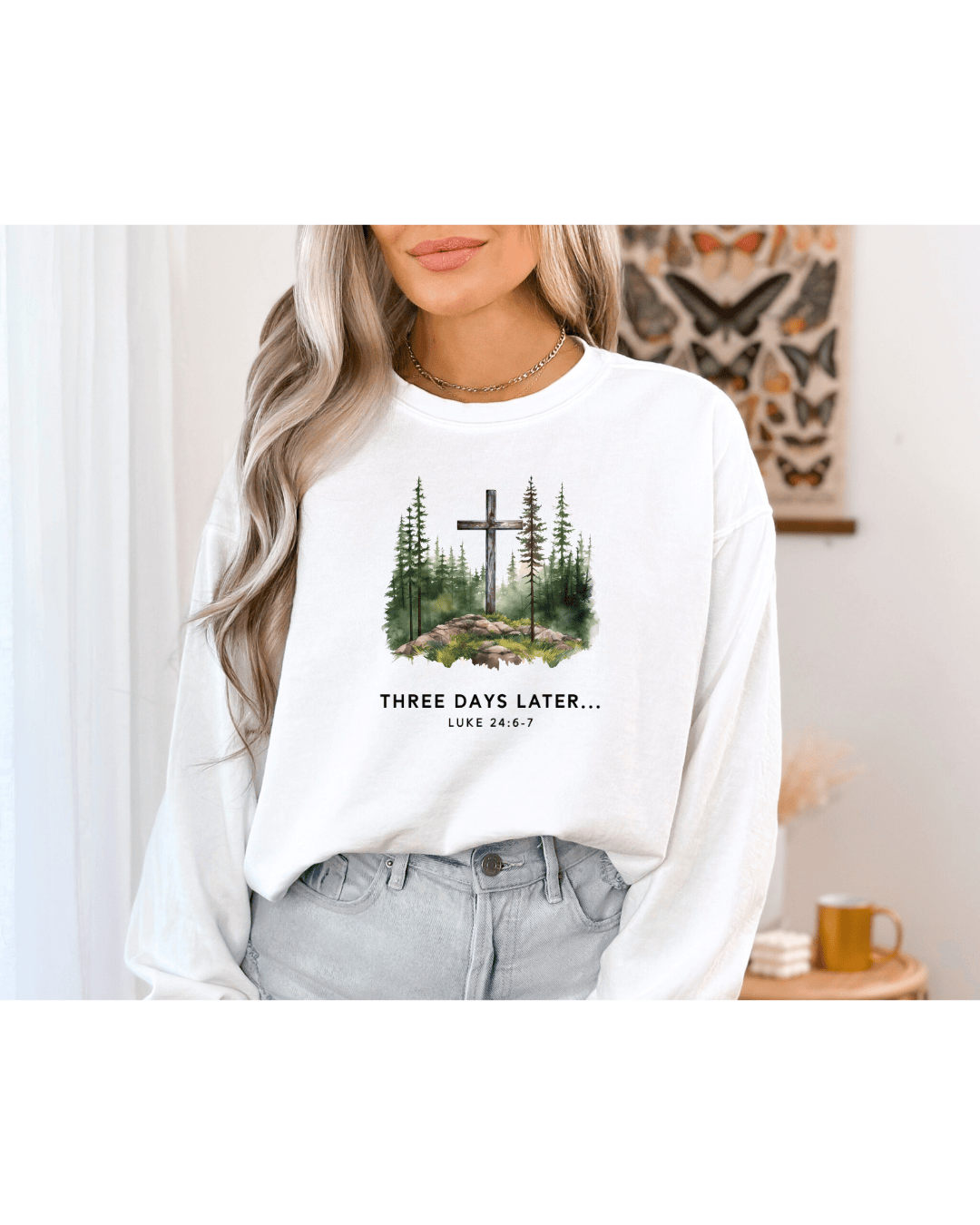 Printify Sweatshirt Three Days Later Resurrection Day Crewneck Three Days Later Resurrection Day Crewneck
