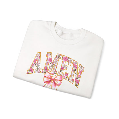 Printify Sweatshirt White / L Amen Floral Crewneck Amen Floral Crewneck