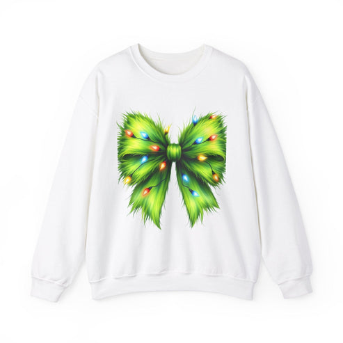 Printify Sweatshirt White / S Grinch Coquette Crewneck Sweatshirt Grinch Coquette Crewneck Sweatshirt