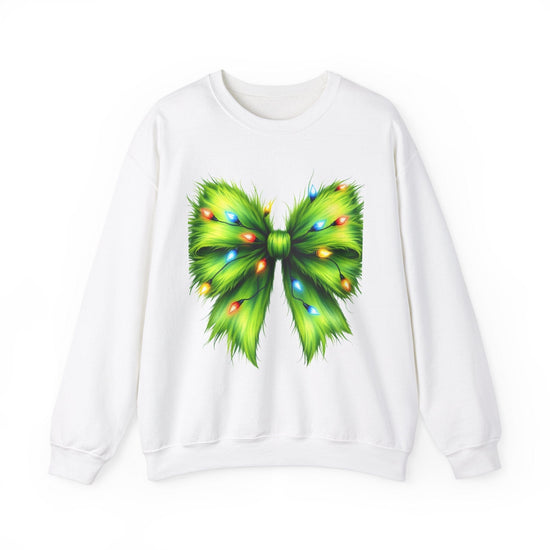 Printify Sweatshirt White / S Grinch Coquette Crewneck Sweatshirt Grinch Coquette Crewneck Sweatshirt