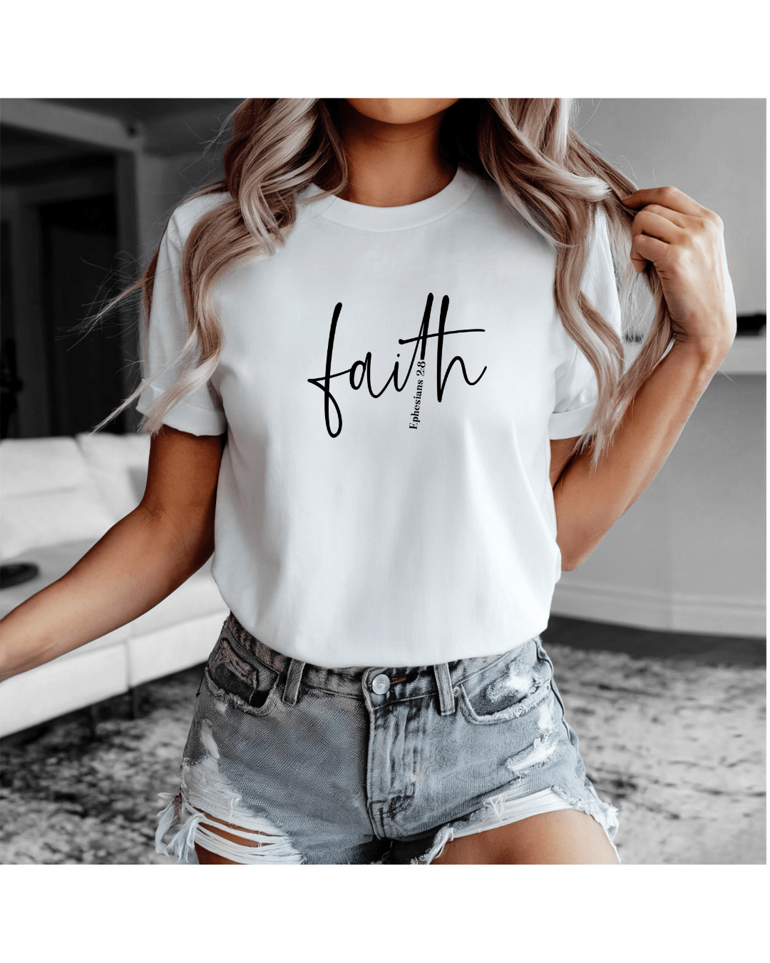 Printify T-Shirt Faith Ephesians 2:8 | Saved by Grace Tee Faith Ephesians 2:8 | Saved by Grace Tee