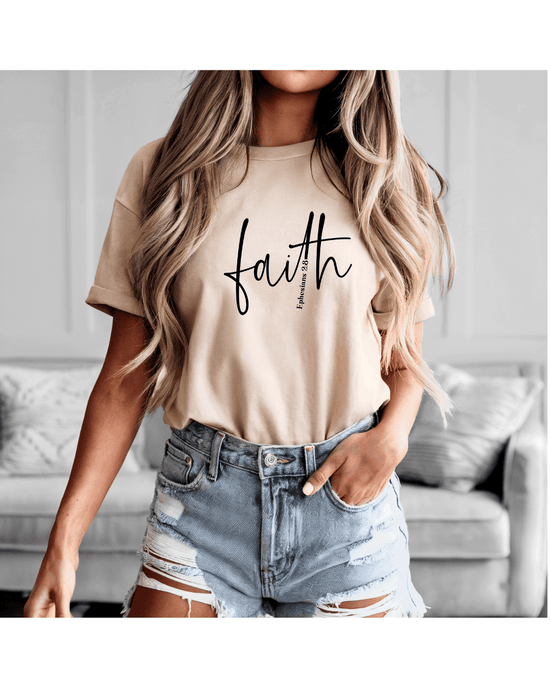 Printify T-Shirt Faith Ephesians 2:8 | Saved by Grace Tee Faith Ephesians 2:8 | Saved by Grace Tee