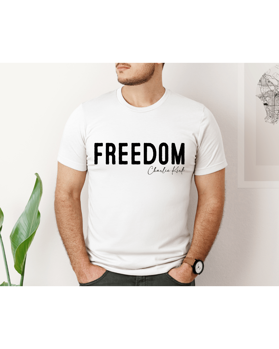 Printify T-Shirt FREEDOM - Charlie Kirk Unisex T-Shirt FREEDOM - Charlie Kirk Unisex T-Shirt