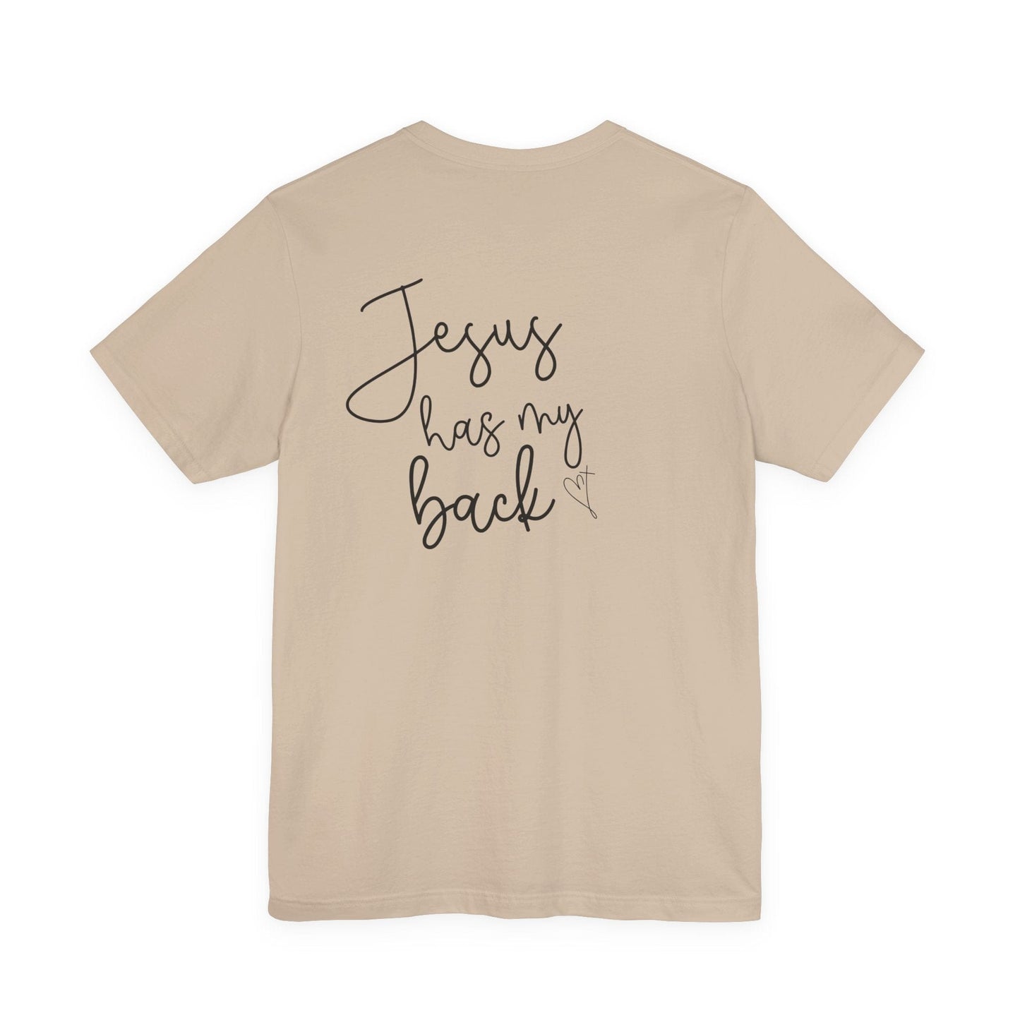 Printify T-Shirt He Holds My Heart Christian T-Shirt | Jesus Has My Back Tee He Holds My Heart Christian T-Shirt | Jesus Has My Back Tee