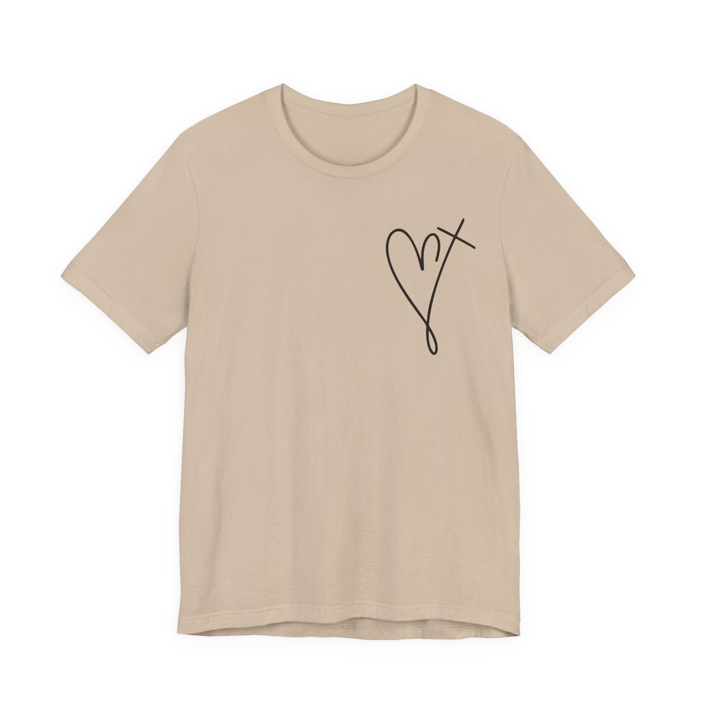 Printify T-Shirt He Holds My Heart Christian T-Shirt | Jesus Has My Back Tee He Holds My Heart Christian T-Shirt | Jesus Has My Back Tee