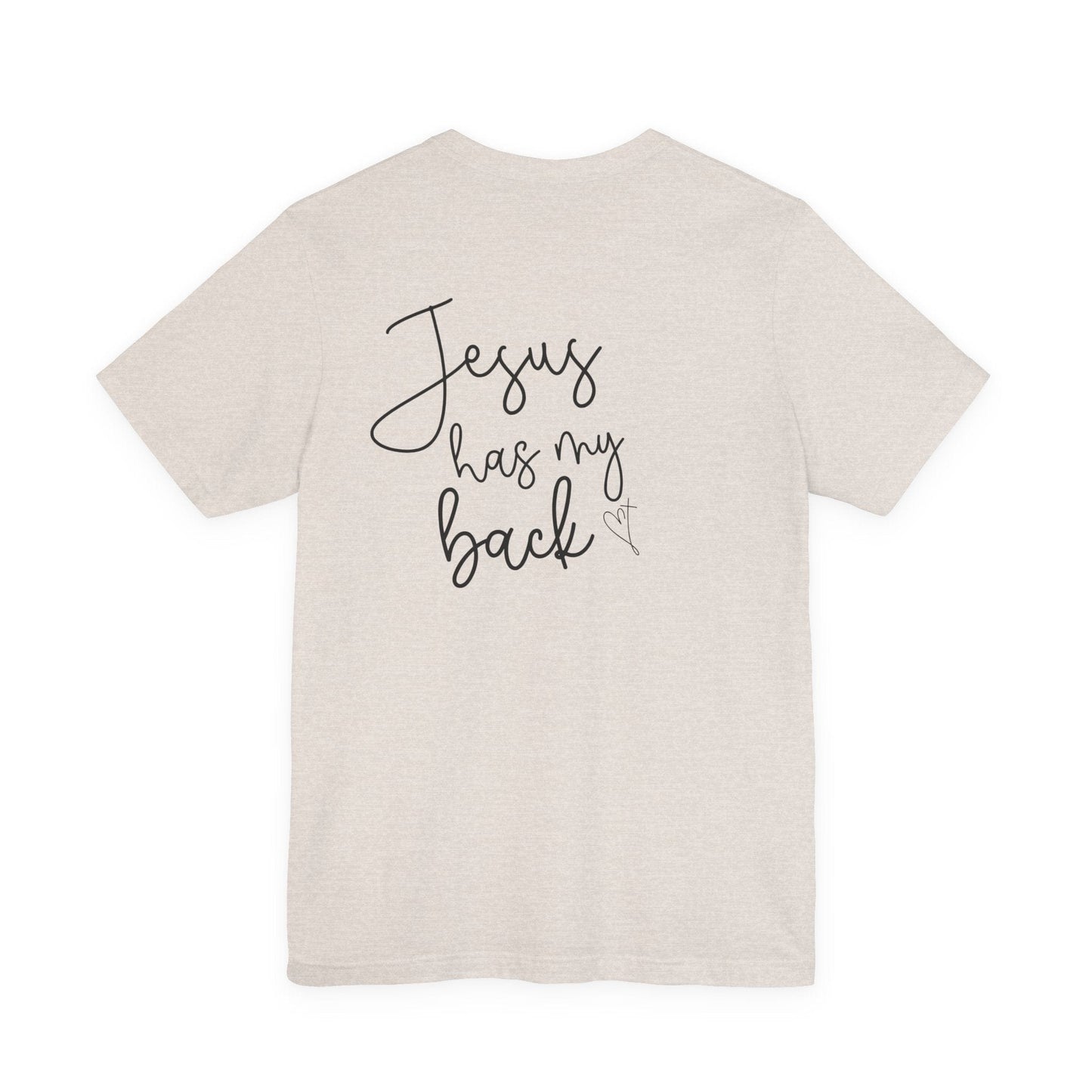 Printify T-Shirt He Holds My Heart Christian T-Shirt | Jesus Has My Back Tee He Holds My Heart Christian T-Shirt | Jesus Has My Back Tee