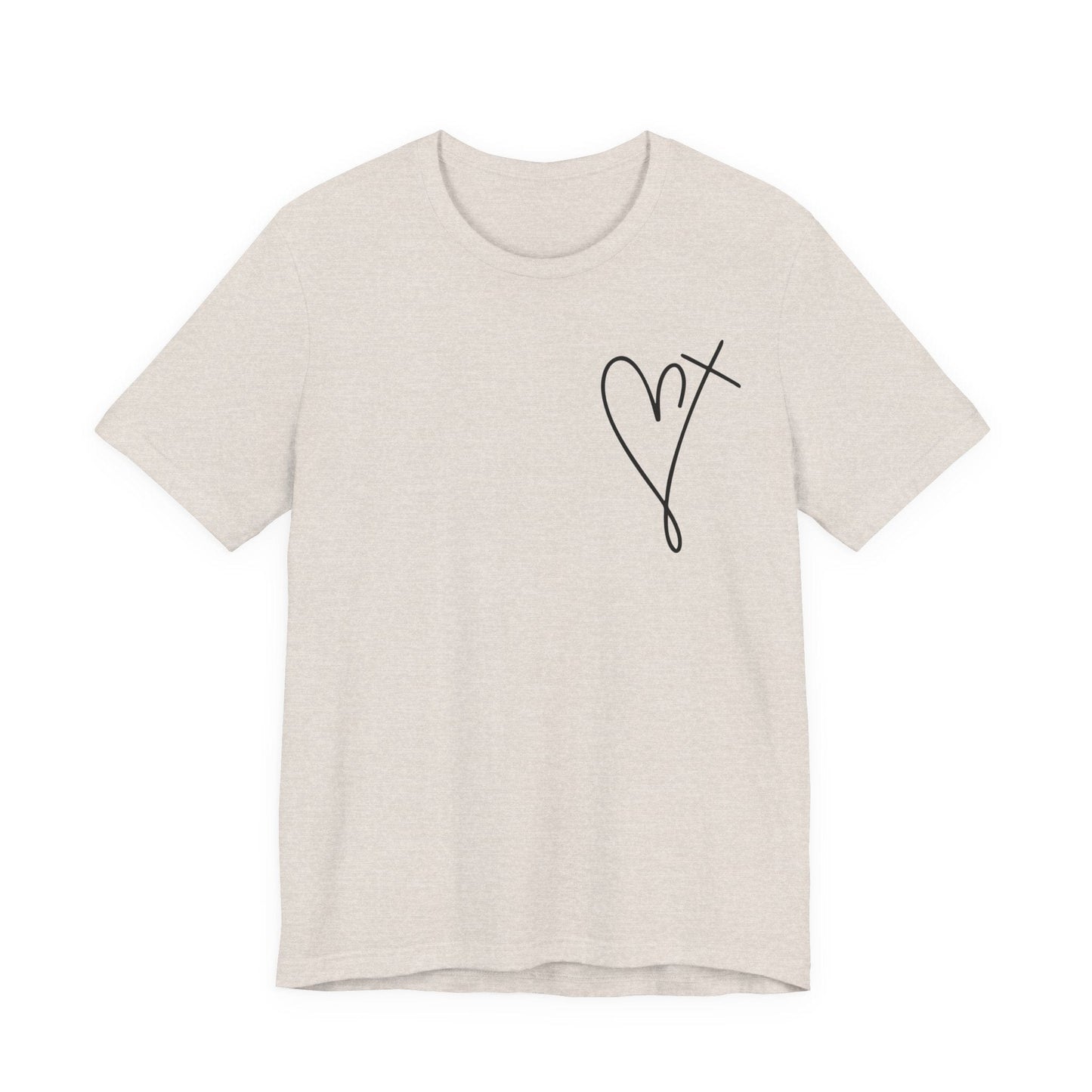 Printify T-Shirt He Holds My Heart Christian T-Shirt | Jesus Has My Back Tee He Holds My Heart Christian T-Shirt | Jesus Has My Back Tee