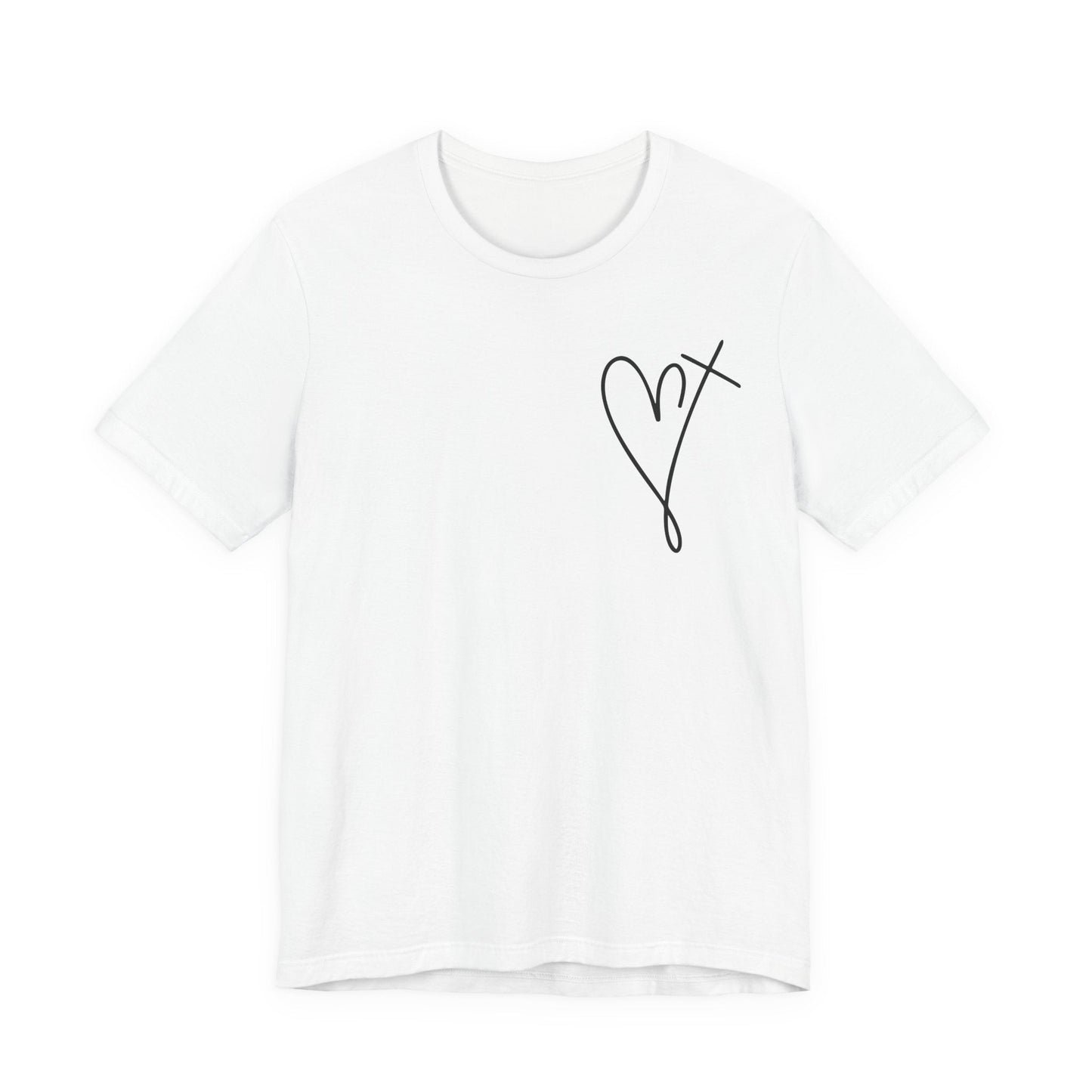 Printify T-Shirt He Holds My Heart Christian T-Shirt | Jesus Has My Back Tee He Holds My Heart Christian T-Shirt | Jesus Has My Back Tee