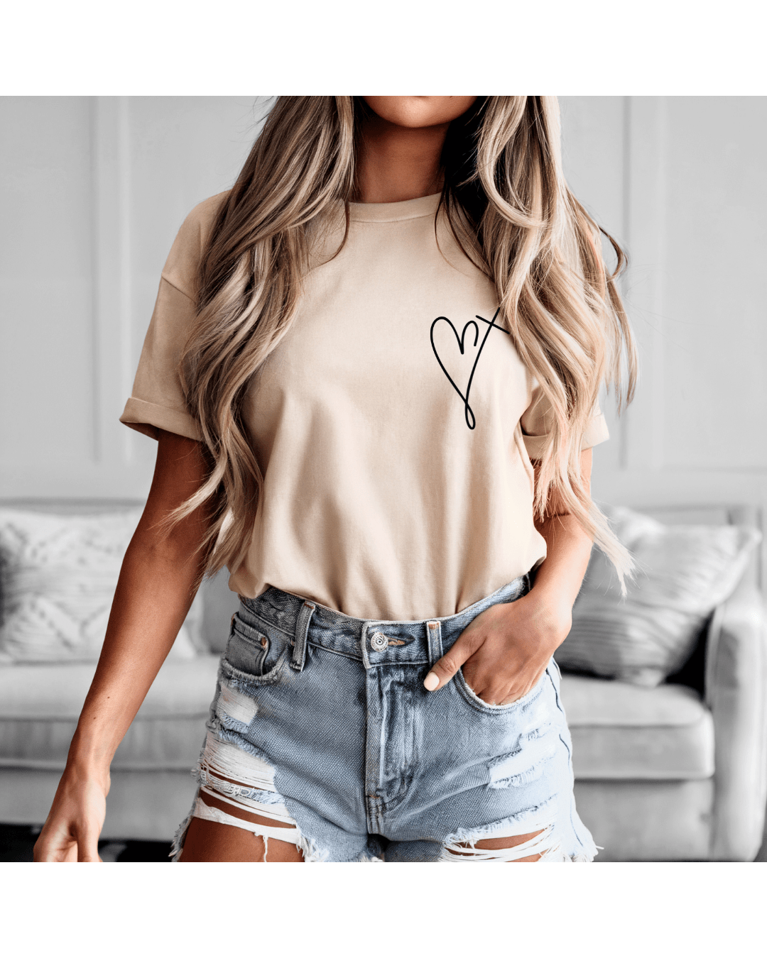 Printify T-Shirt He Holds My Heart Christian T-Shirt | Jesus Has My Back Tee He Holds My Heart Christian T-Shirt | Jesus Has My Back Tee