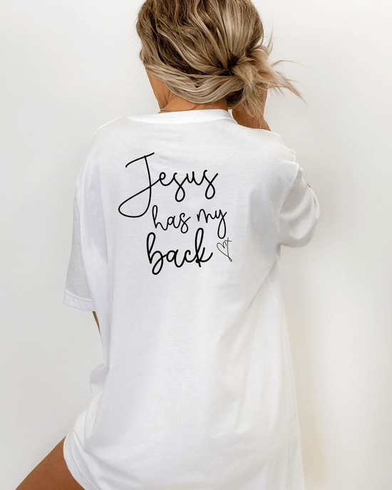 Printify T-Shirt He Holds My Heart Christian T-Shirt | Jesus Has My Back Tee He Holds My Heart Christian T-Shirt | Jesus Has My Back Tee