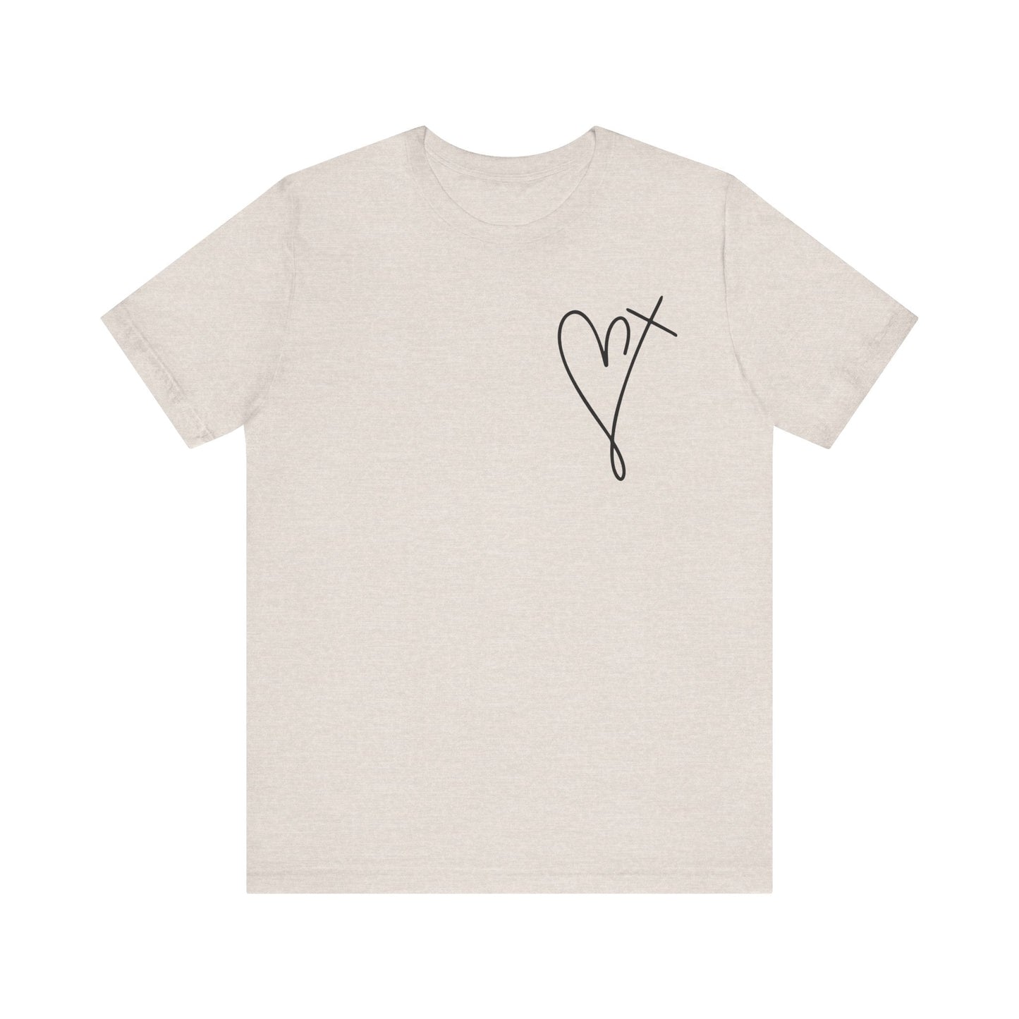 Printify T-Shirt Heather Dust / XS He Holds My Heart Christian T-Shirt | Jesus Has My Back Tee He Holds My Heart Christian T-Shirt | Jesus Has My Back Tee