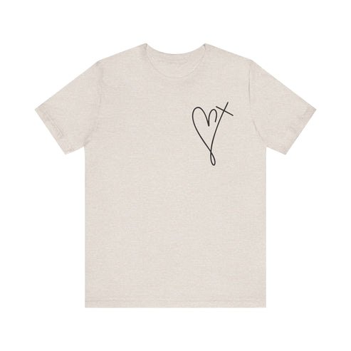 Printify T-Shirt Heather Dust / XS He Holds My Heart Christian T-Shirt | Jesus Has My Back Tee He Holds My Heart Christian T-Shirt | Jesus Has My Back Tee