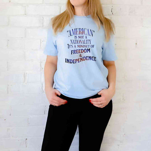 Printify T-Shirt Light Blue / S American is a Mindset T-Shirt American is a Mindset T-Shirt