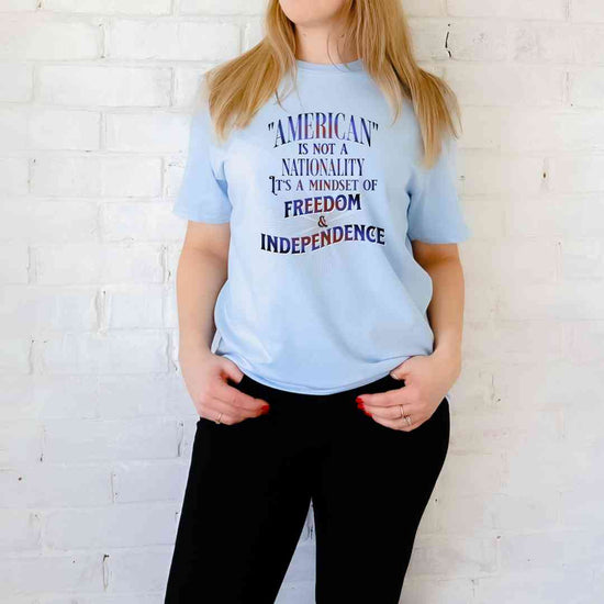 Printify T-Shirt Light Blue / S American is a Mindset T-Shirt American is a Mindset T-Shirt