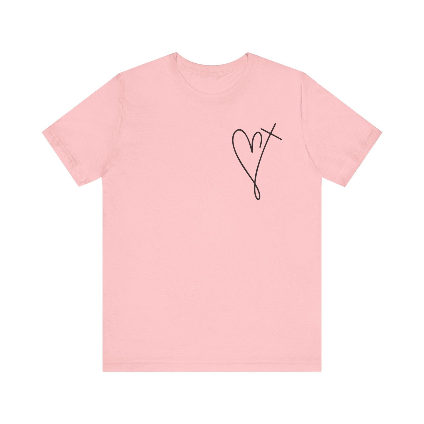 Printify T-Shirt Pink / XS He Holds My Heart Christian T-Shirt | Jesus Has My Back Tee He Holds My Heart Christian T-Shirt | Jesus Has My Back Tee