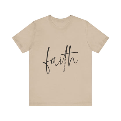 Printify T-Shirt Tan / XS Faith Ephesians 2:8 | Saved by Grace Tee Faith Ephesians 2:8 | Saved by Grace Tee
