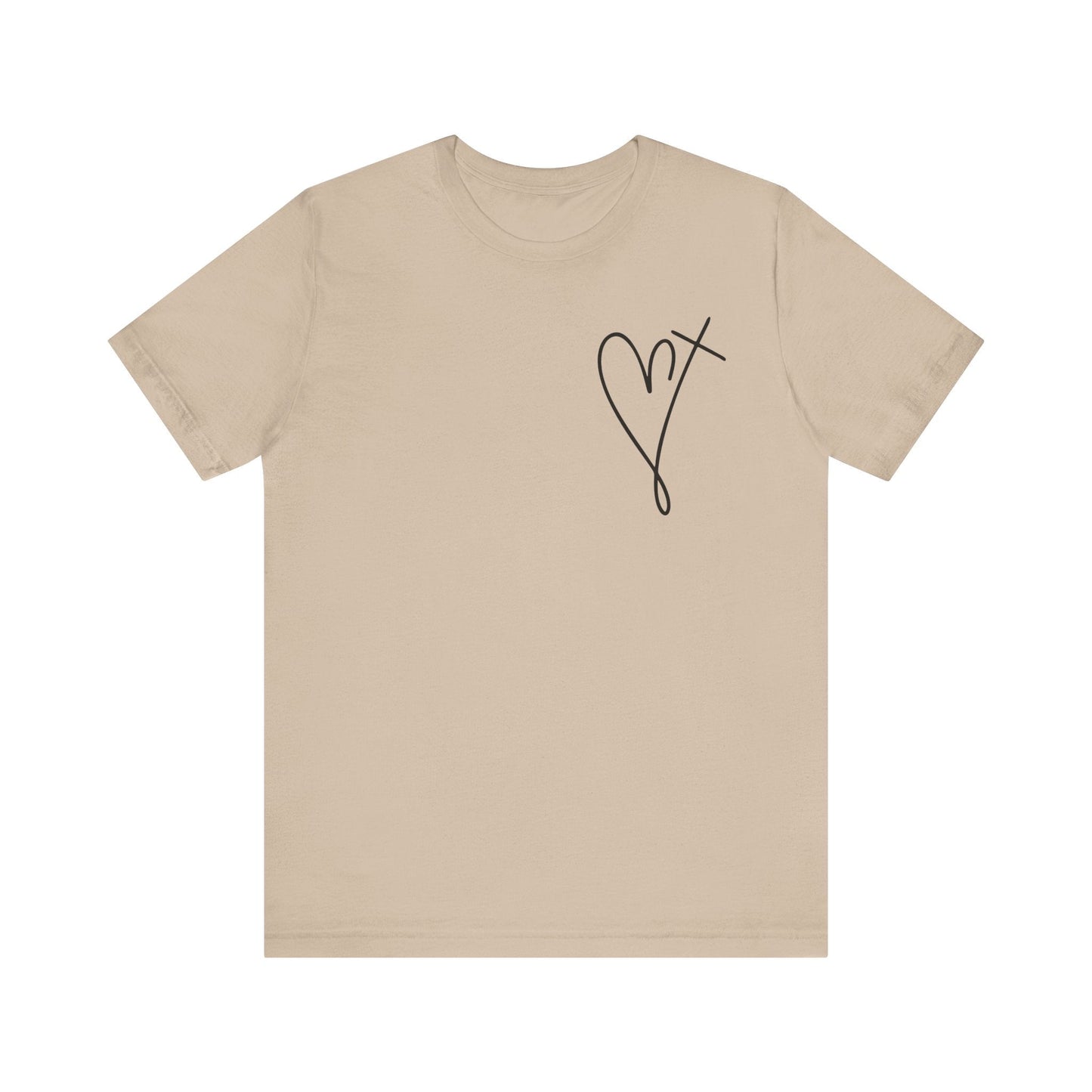 Printify T-Shirt Tan / XS He Holds My Heart Christian T-Shirt | Jesus Has My Back Tee He Holds My Heart Christian T-Shirt | Jesus Has My Back Tee