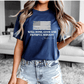 Printify T-Shirt “Well Done, Faithful Servant” Charlie Kirk Remembrance Tee - Navy and White “Well Done, Faithful Servant” Charlie Kirk Remembrance Tee - Navy and White