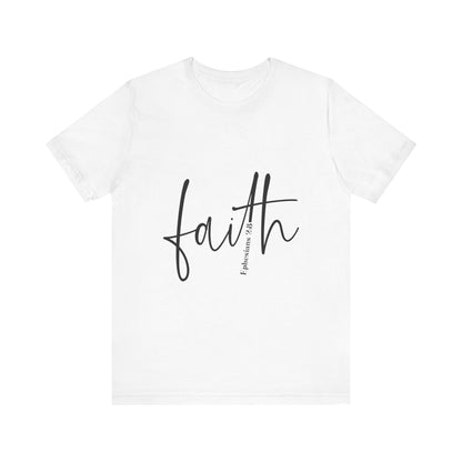 Printify T-Shirt White / XS Faith Ephesians 2:8 | Saved by Grace Tee Faith Ephesians 2:8 | Saved by Grace Tee