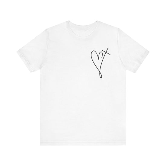 Printify T-Shirt White / XS He Holds My Heart Christian T-Shirt | Jesus Has My Back Tee He Holds My Heart Christian T-Shirt | Jesus Has My Back Tee