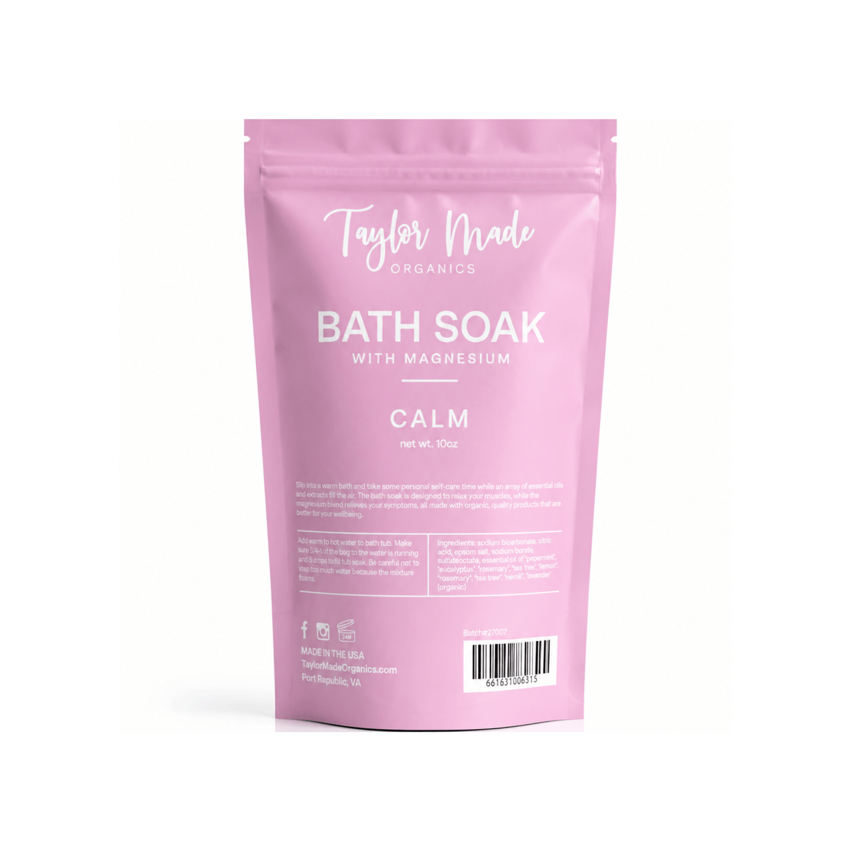 Taylor Made Organics bath additive Calm Magnesium Bath Soaks with Essential Oils Magnesium Bath Soaks with Essential Oils