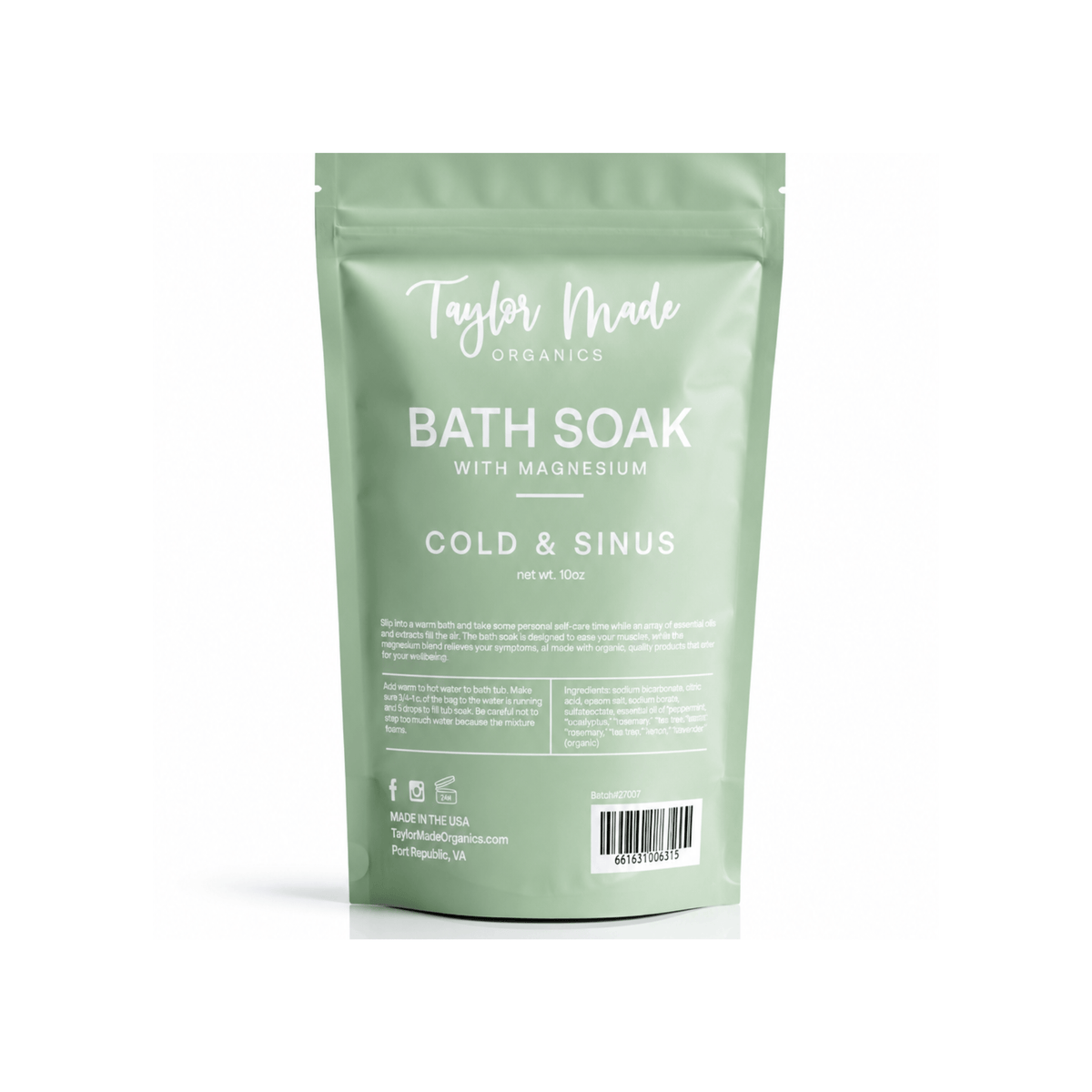 Taylor Made Organics bath additive Cold + Sinus Magnesium Bath Soaks with Essential Oils Magnesium Bath Soaks with Essential Oils