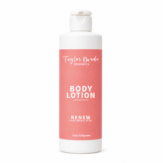 Taylor Made Organics lotion 8oz Renew Body Lotion | Hyaluronic Acid + Vanilla Rose Renew Body Lotion | Hyaluronic Acid + Vanilla Rose