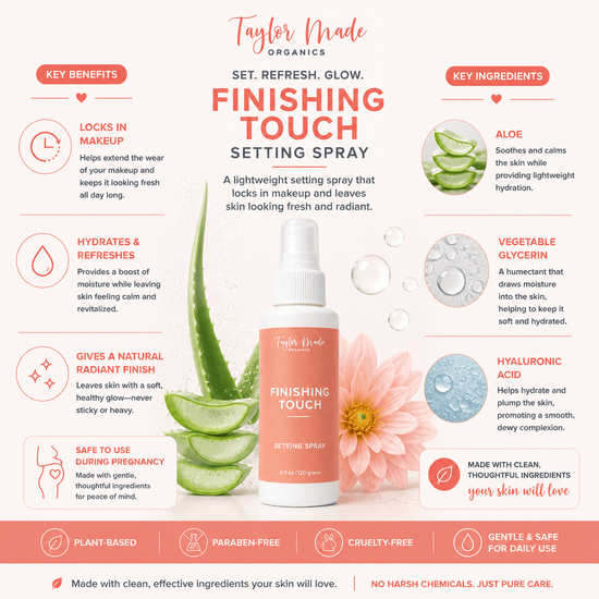 Taylor Made Organics makeup Finishing Touch Hydrating Setting Spray | Alcohol-Free Finishing Touch Hydrating Setting Spray | Alcohol-Free