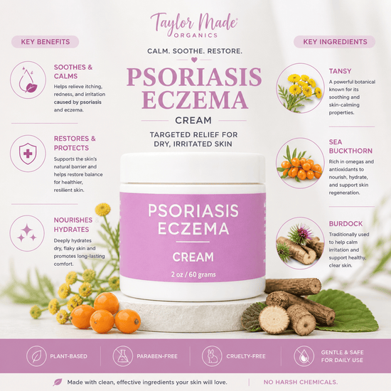 Taylor Made Organics therapeutic cream Psoriasis + Eczema Organic Cream | Dry, Itchy Skin Psoriasis + Eczema Organic Cream | Dry, Itchy Skin