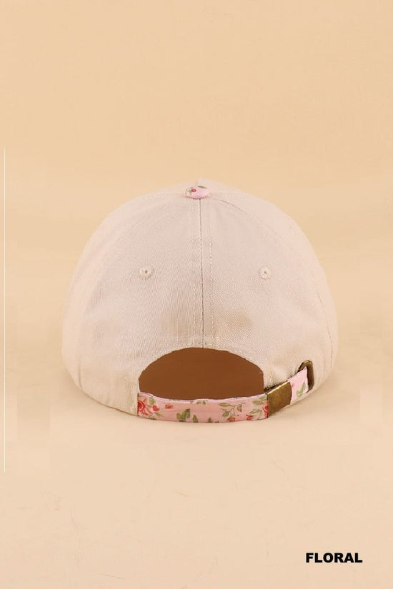 Zenana hat Running on Coffee & Jesus Floral Cotton Hat, Floral Running on Coffee & Jesus Floral Cotton Hat, Floral