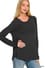 Zenana Long Sleeve Top BLACK / S Flowy Round Hem Rayon Long Sleeve Top Flowy Round Hem Rayon Long Sleeve Top