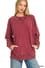 Zenana Pullover CABERNET / S Acid-Washed French Terry Pullover with Pockets Acid-Washed French Terry Pullover with Pockets
