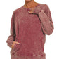 Zenana Pullover MAROON / S Acid-Washed French Terry Pullover with Pockets Acid-Washed French Terry Pullover with Pockets