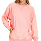Zenana Pullover PINK / S Acid-Washed French Terry Pullover with Pockets Acid-Washed French Terry Pullover with Pockets