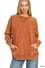 Zenana Pullover RUST / S Acid-Washed French Terry Pullover with Pockets Acid-Washed French Terry Pullover with Pockets